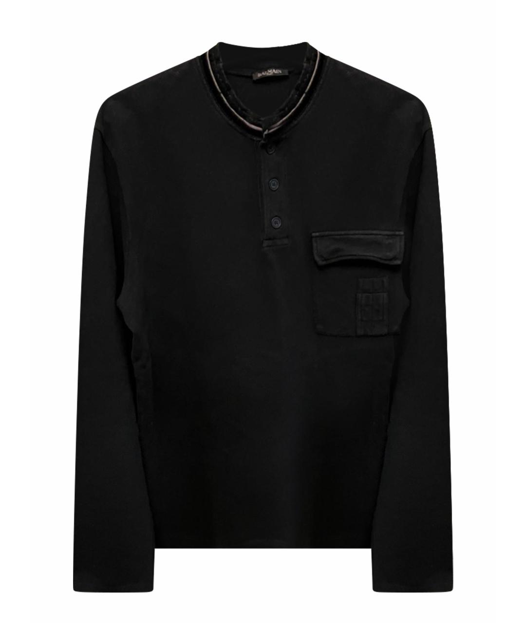 BALMAIN Черный хлопковый джемпер / свитер, фото 1