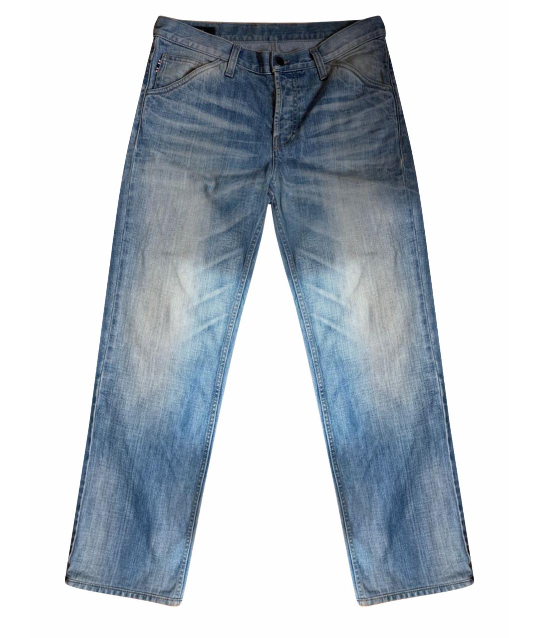 GUCCI Голубые хлопковые прямые джинсы, фото 1
