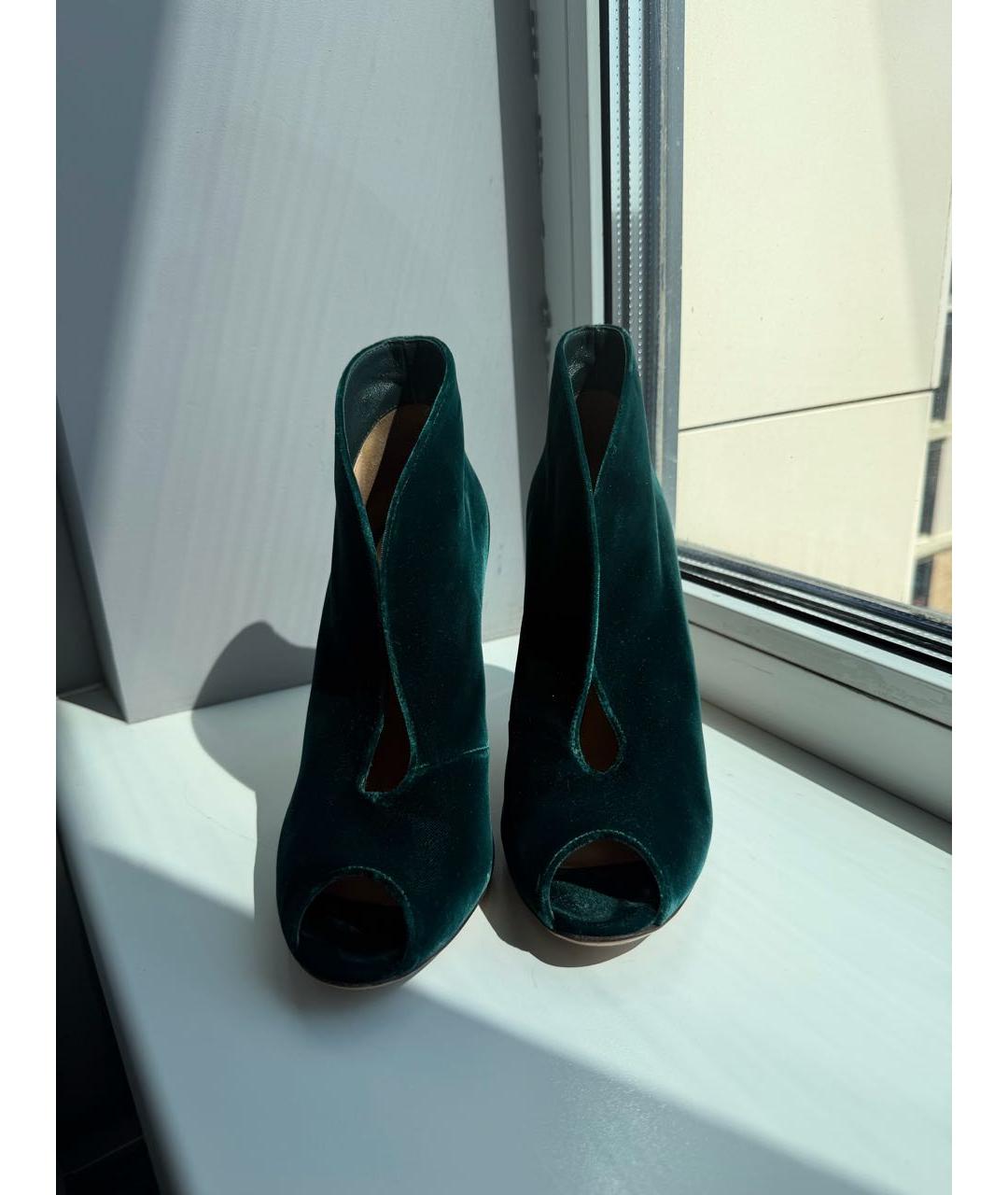 GIANVITO ROSSI Зеленые бархатные туфли, фото 2