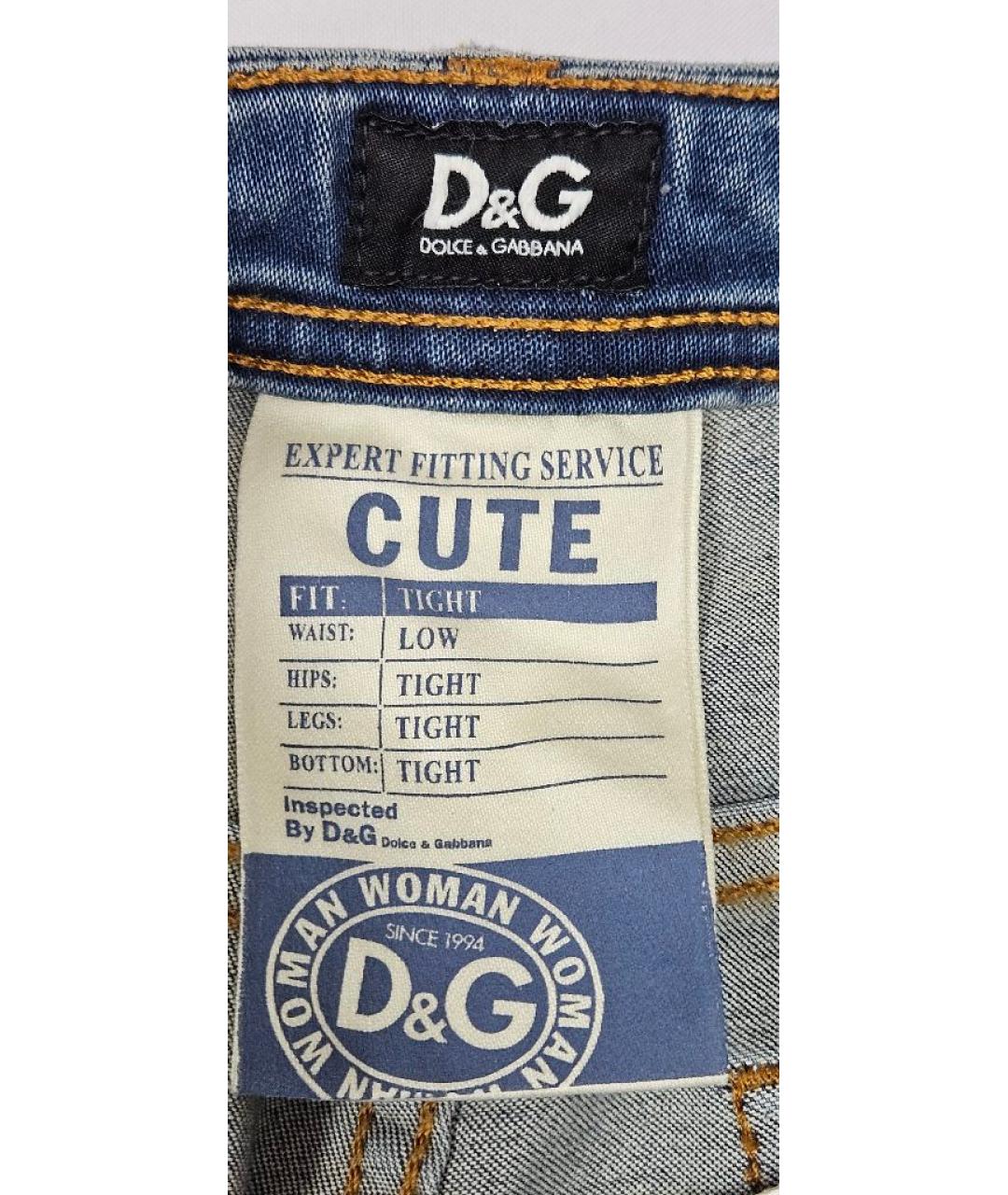 DOLCE&GABBANA Синие хлопковые прямые джинсы, фото 6
