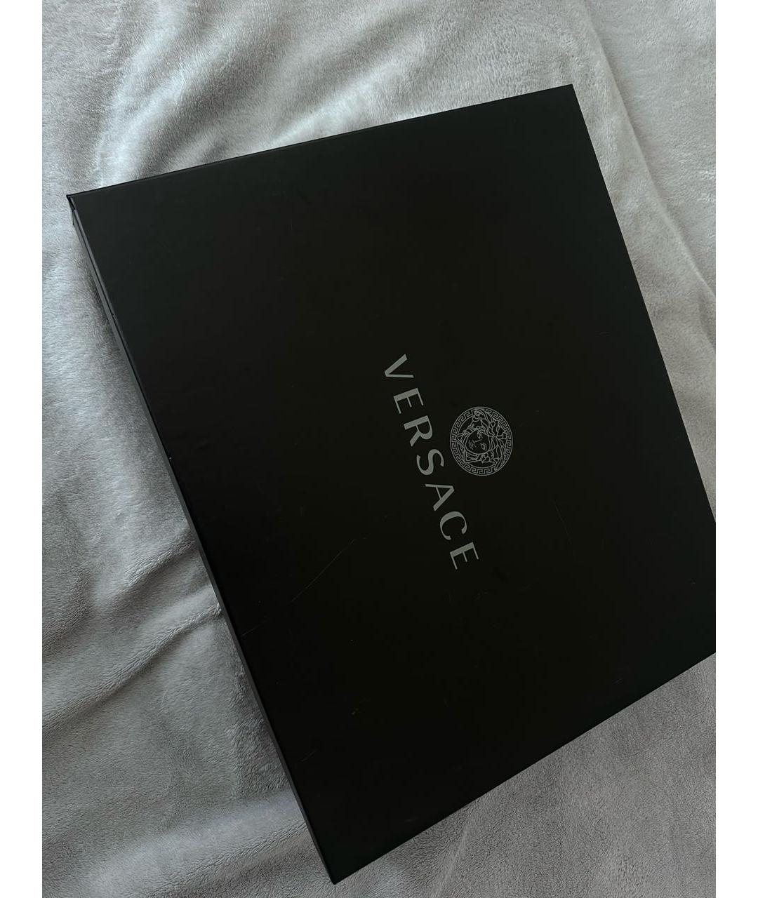 VERSACE Черные текстильные туфли, фото 8