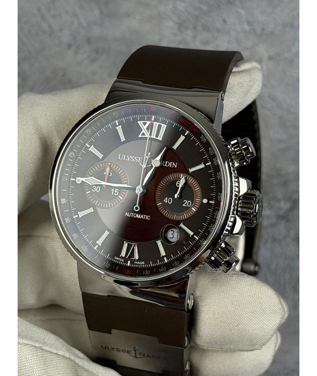 Ulysse Nardin Коричневые металлические часы, фото 3