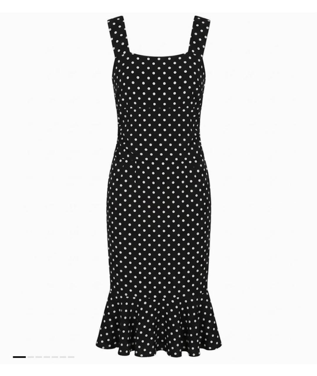 DOLCE&GABBANA Черное шелковое повседневное платье, фото 9