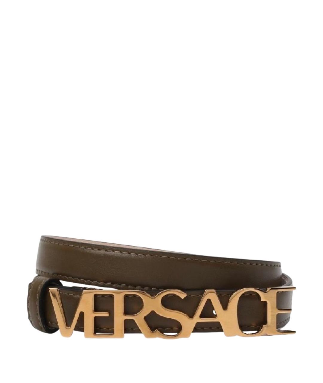 VERSACE Коричневый кожаный ремень, фото 1