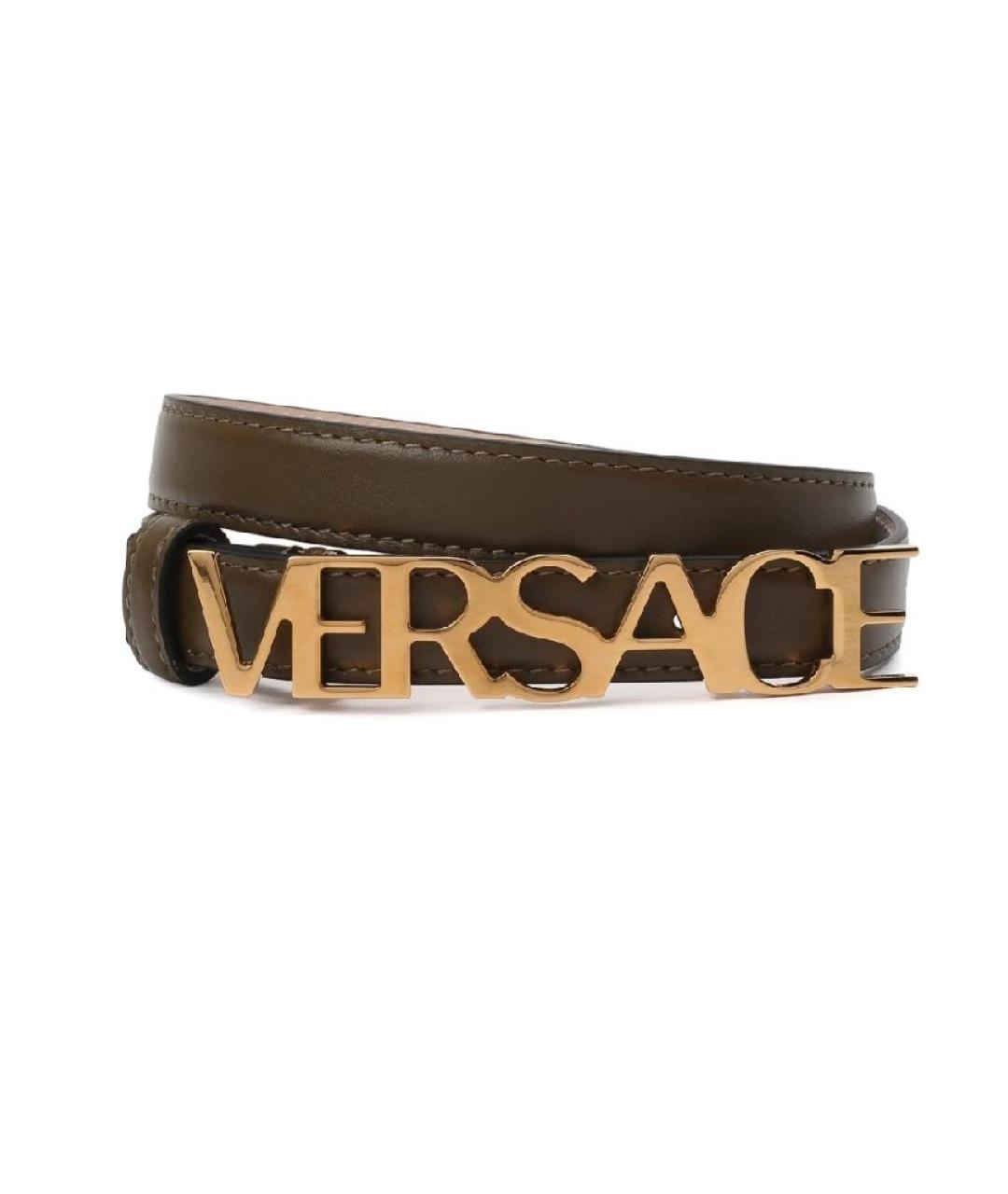 VERSACE Коричневый кожаный ремень, фото 5