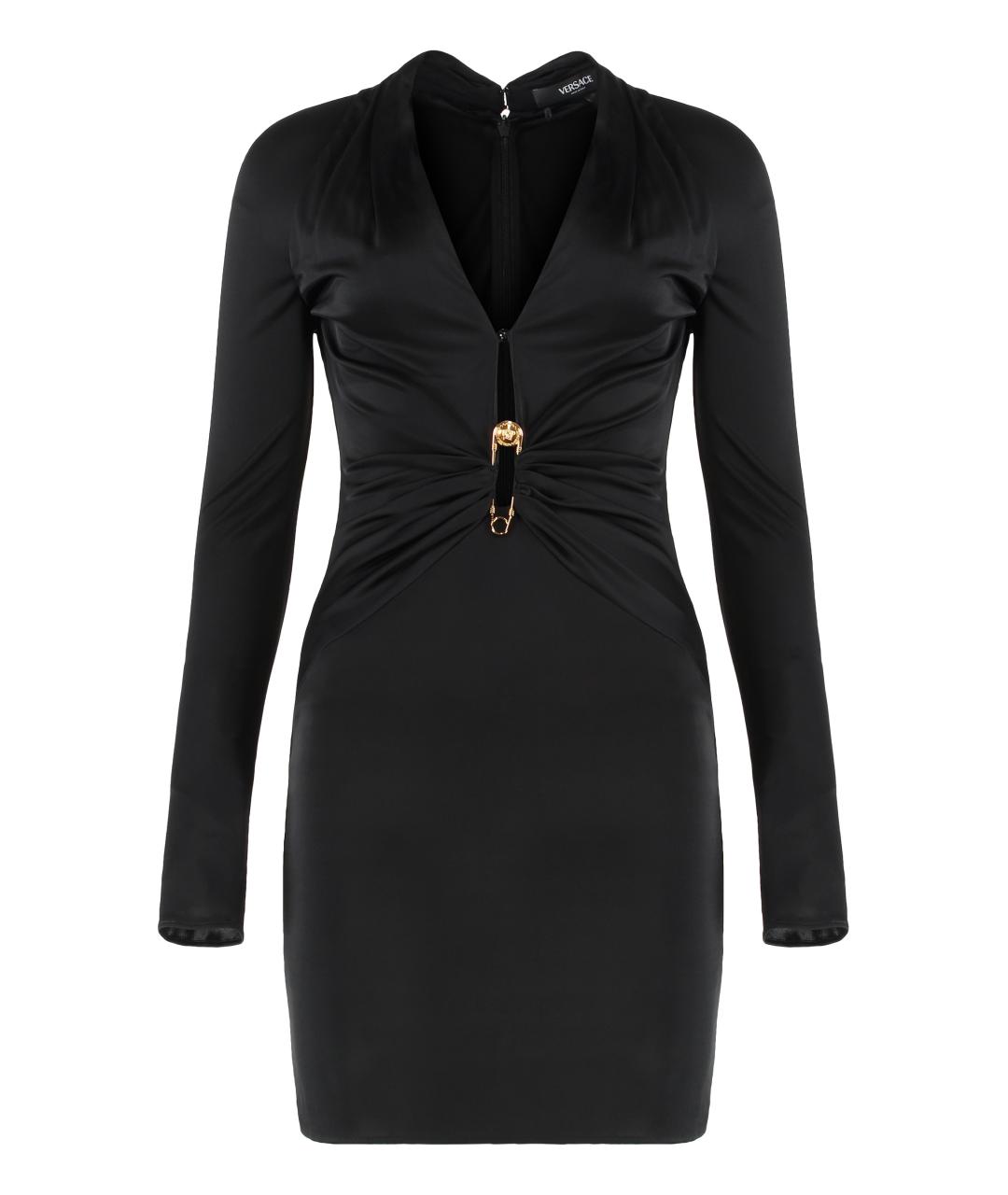 VERSACE Черное вискозное платье, фото 1