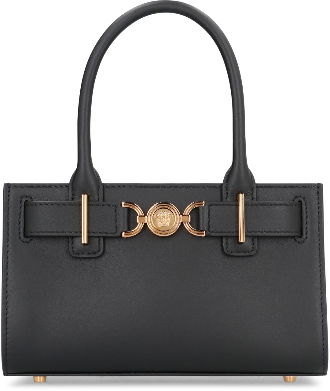 VERSACE Черная кожаная сумка тоут, фото 2