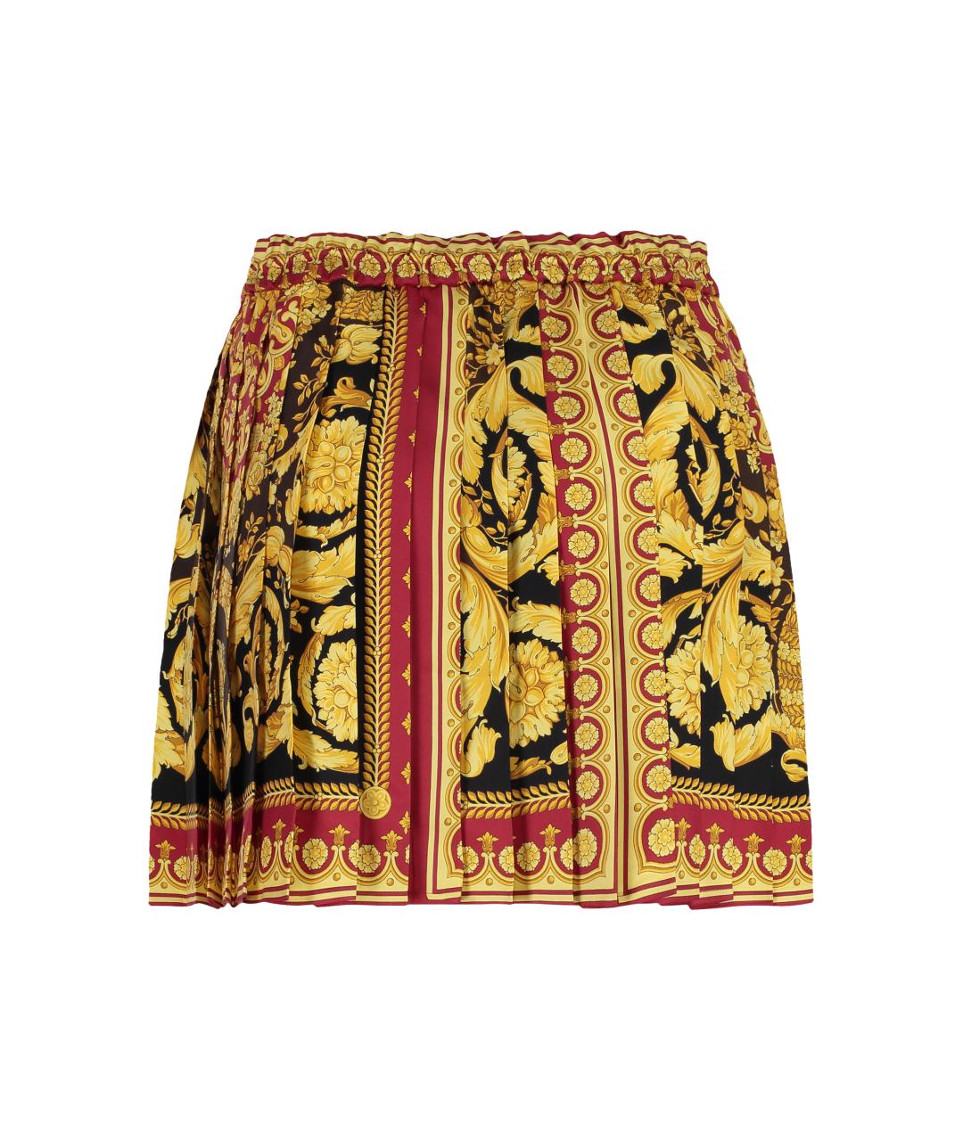 VERSACE Мульти шелковая юбка мини, фото 2