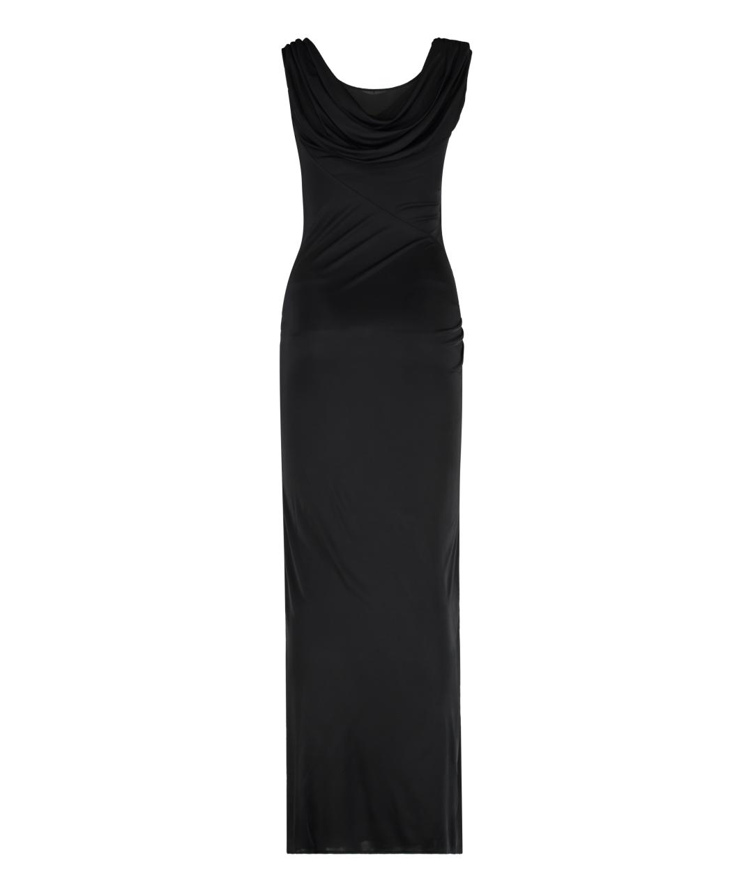 VERSACE Черное вискозное платье, фото 2