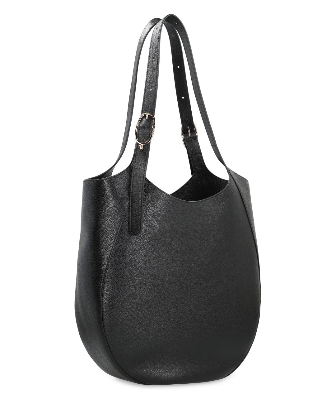 LONGCHAMP Черная кожаная сумка тоут, фото 3