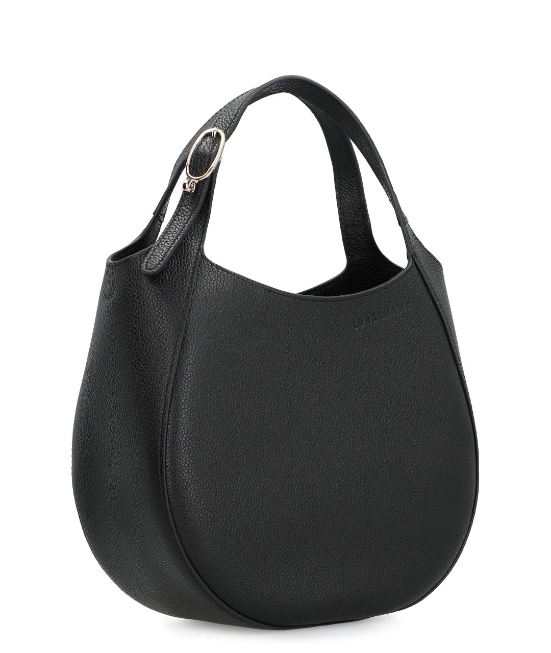 LONGCHAMP Черная кожаная сумка через плечо, фото 2