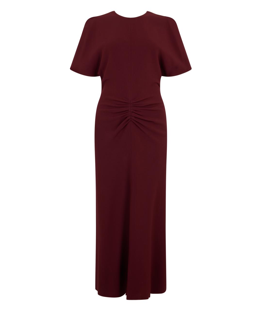 VICTORIA BECKHAM Бордовое вискозное платье, фото 1