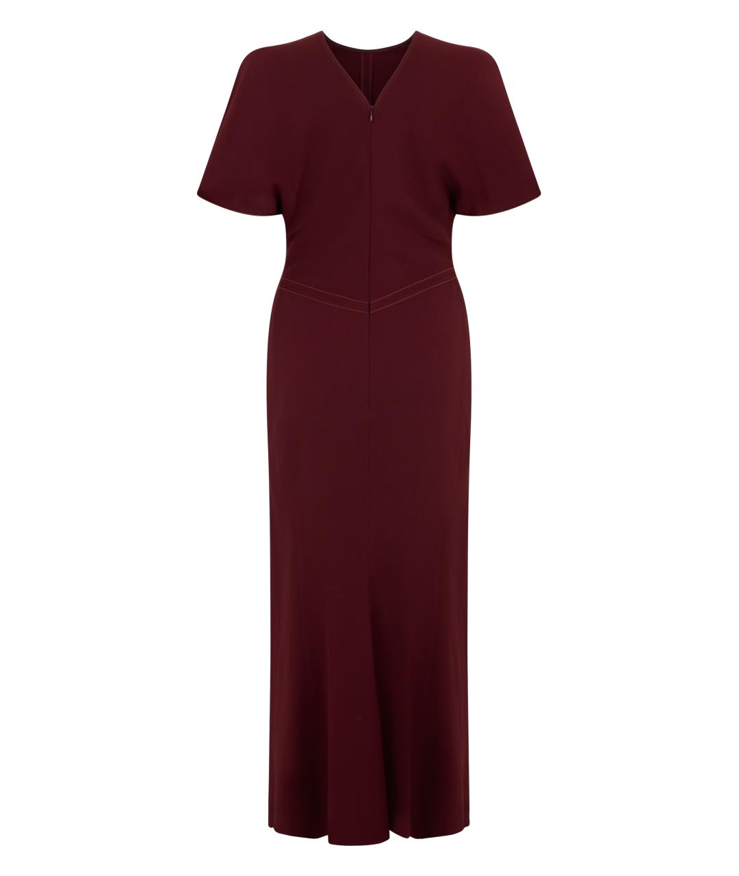 VICTORIA BECKHAM Бордовое вискозное платье, фото 2
