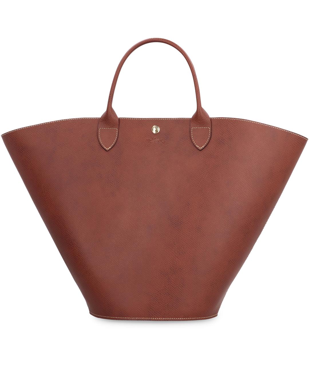 LONGCHAMP Коричневая кожаная сумка тоут, фото 2