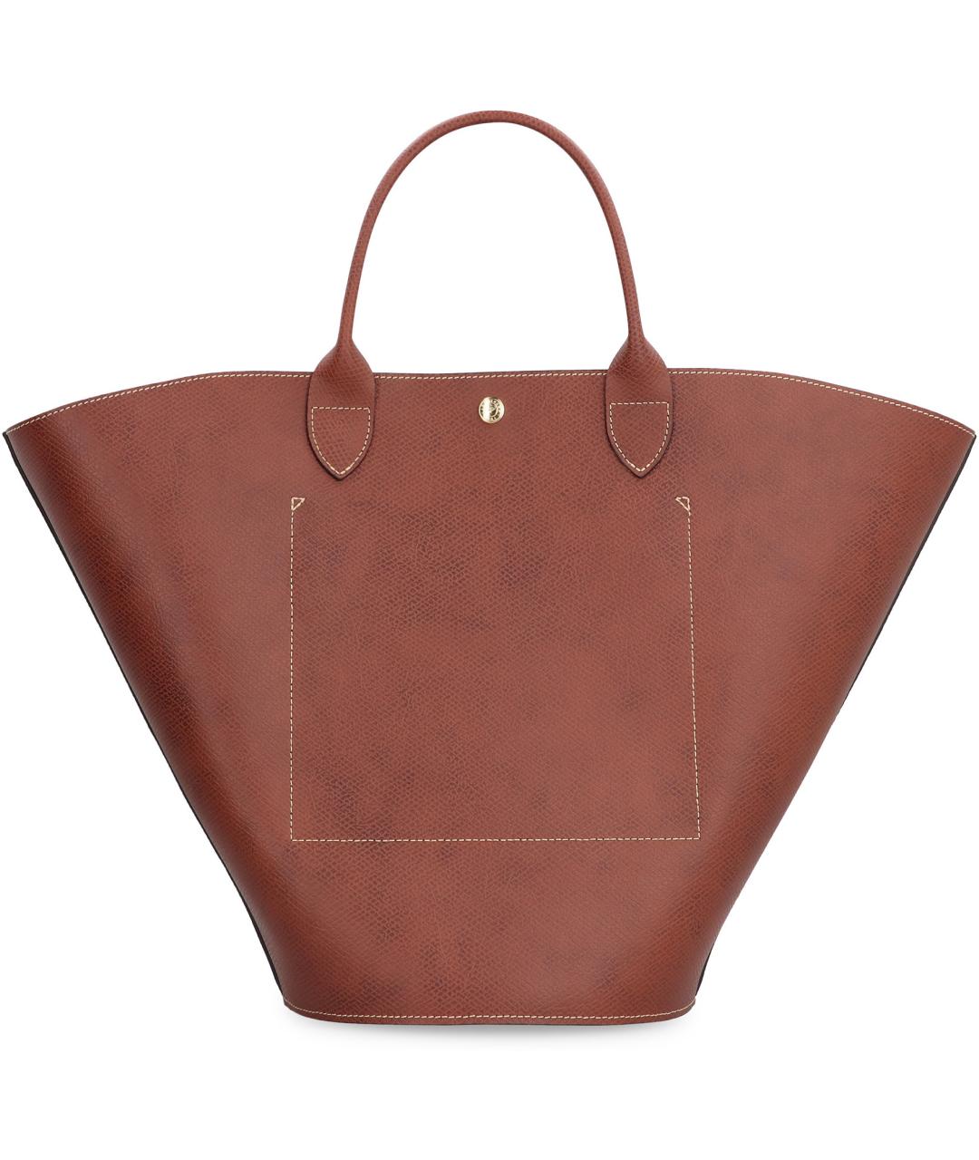 LONGCHAMP Коричневая кожаная сумка тоут, фото 4