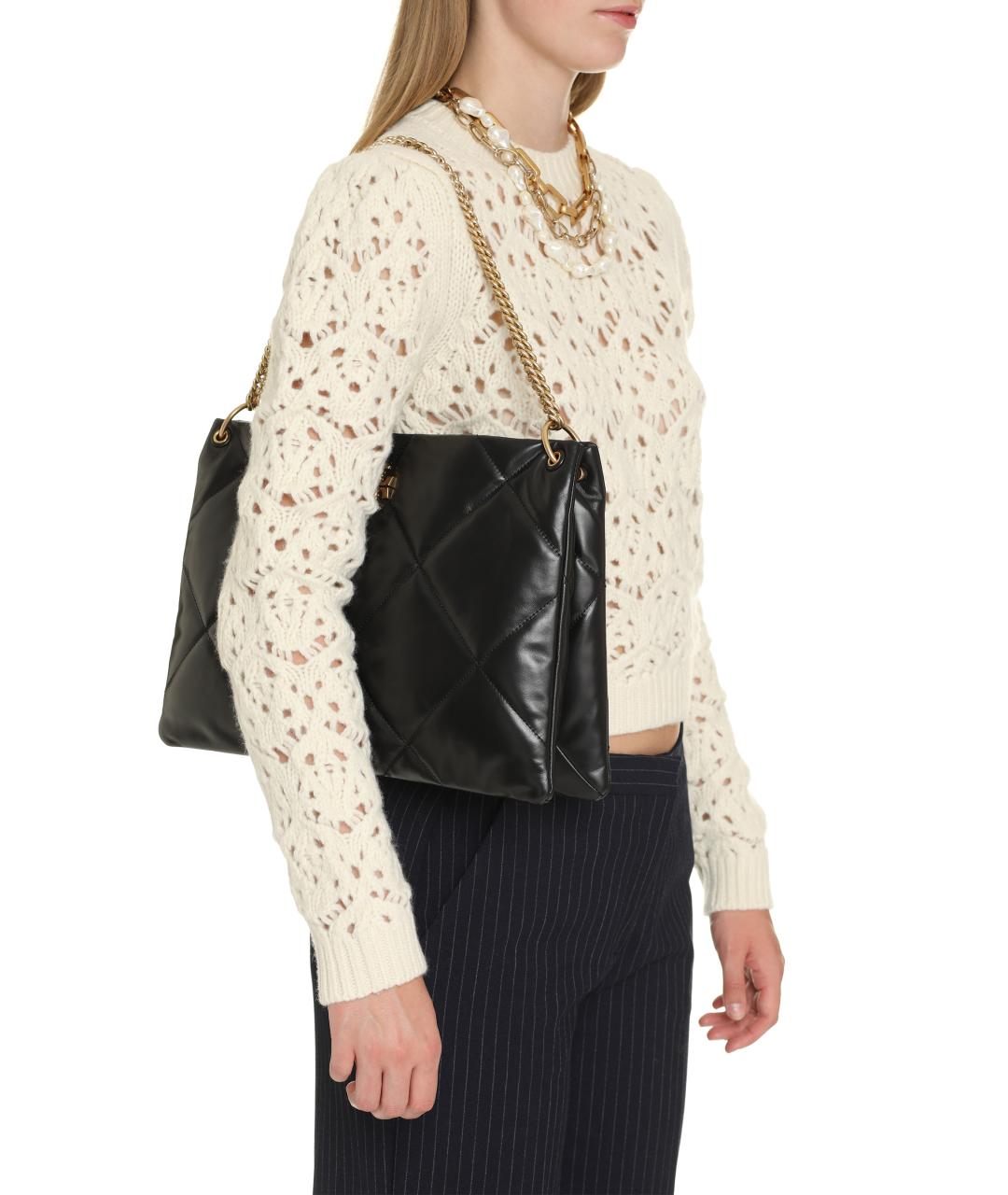 TORY BURCH Черная кожаная сумка через плечо, фото 5