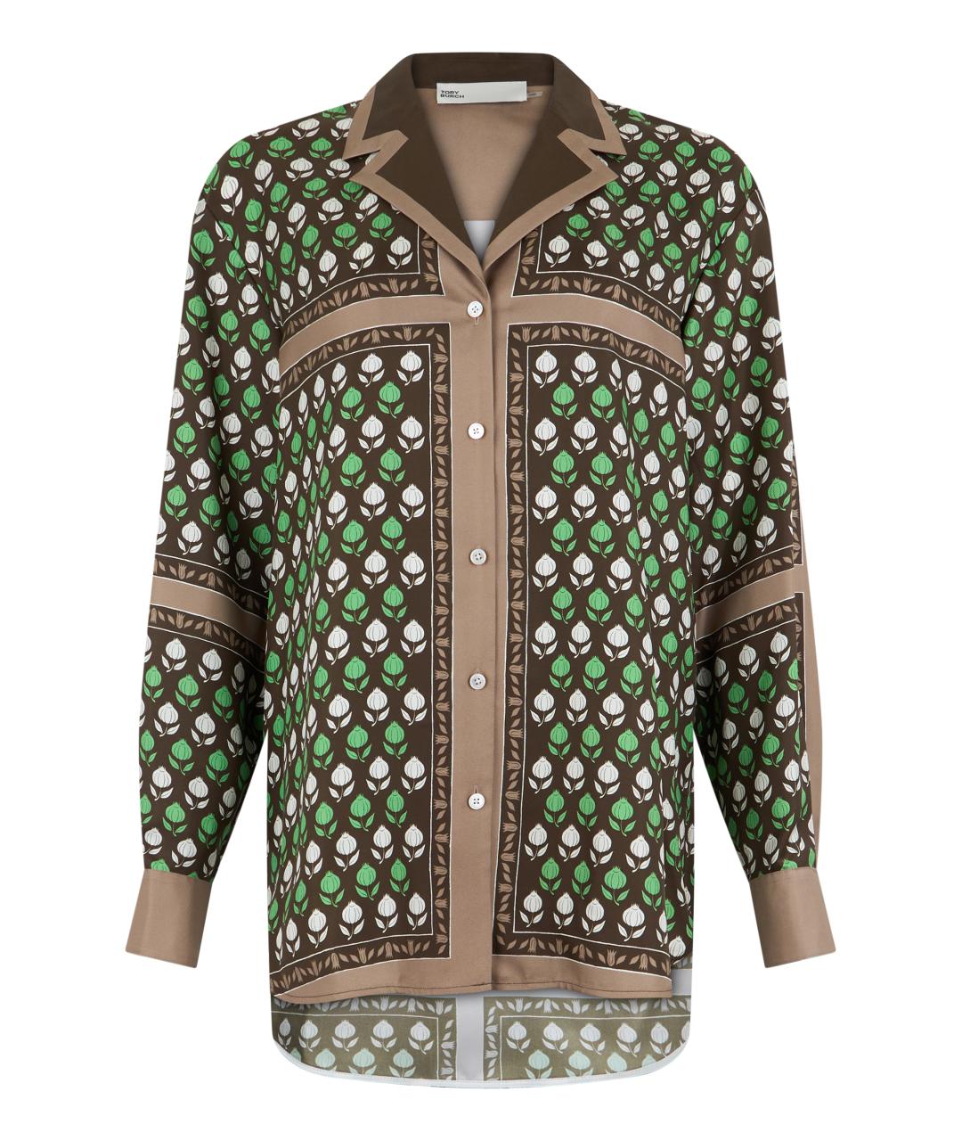 TORY BURCH Мульти шелковая рубашка, фото 1