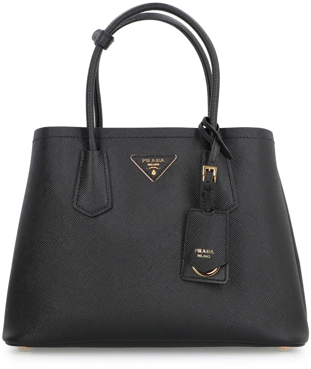 PRADA Черная кожаная сумка тоут, фото 2