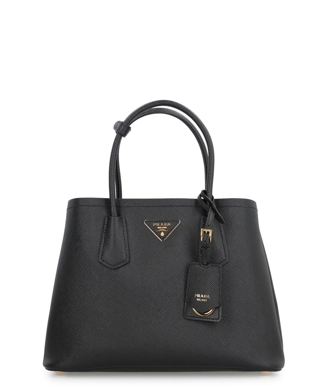 PRADA Черная кожаная сумка тоут, фото 1