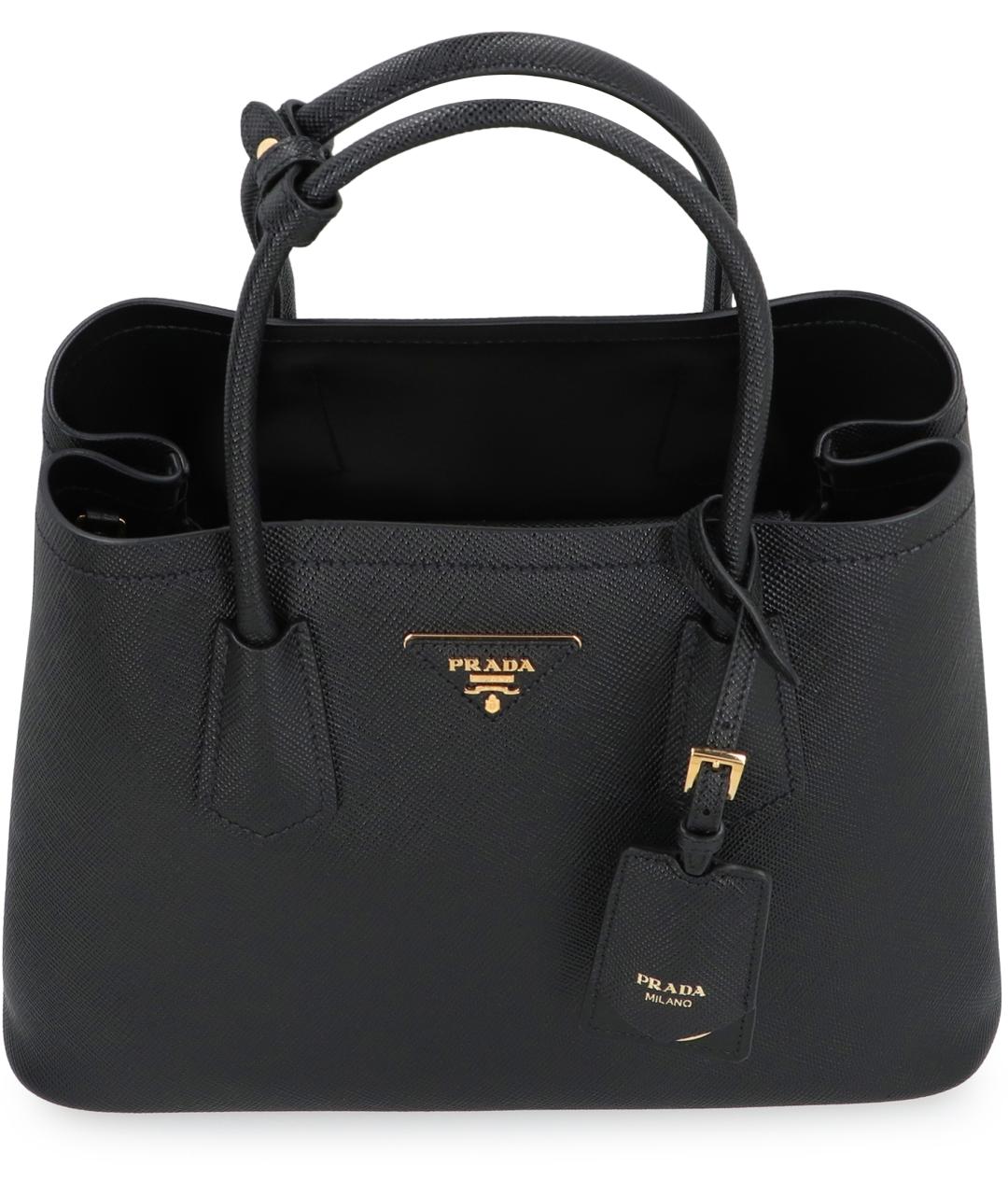 PRADA Черная кожаная сумка тоут, фото 6