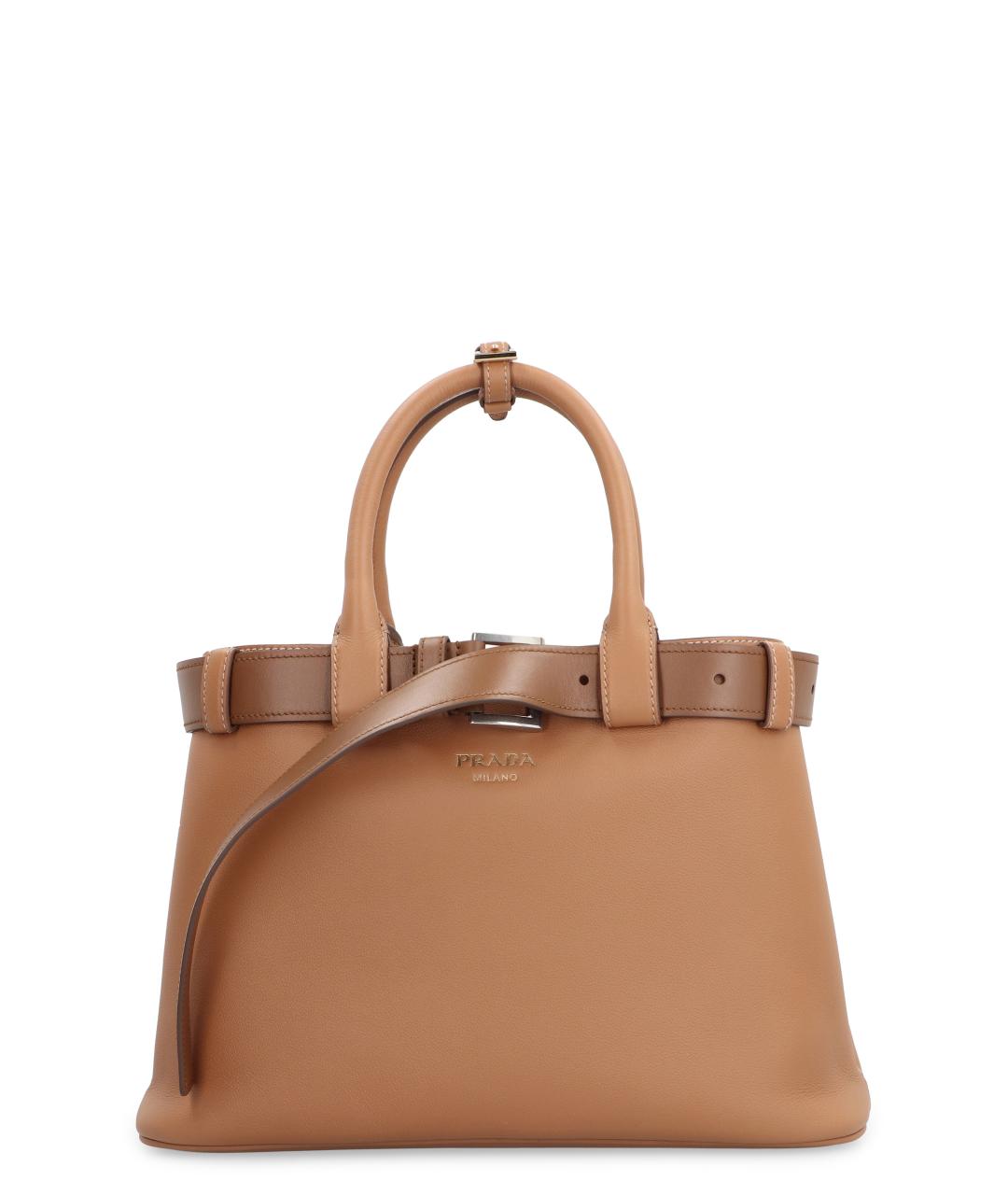 PRADA Коричневая кожаная сумка тоут, фото 1