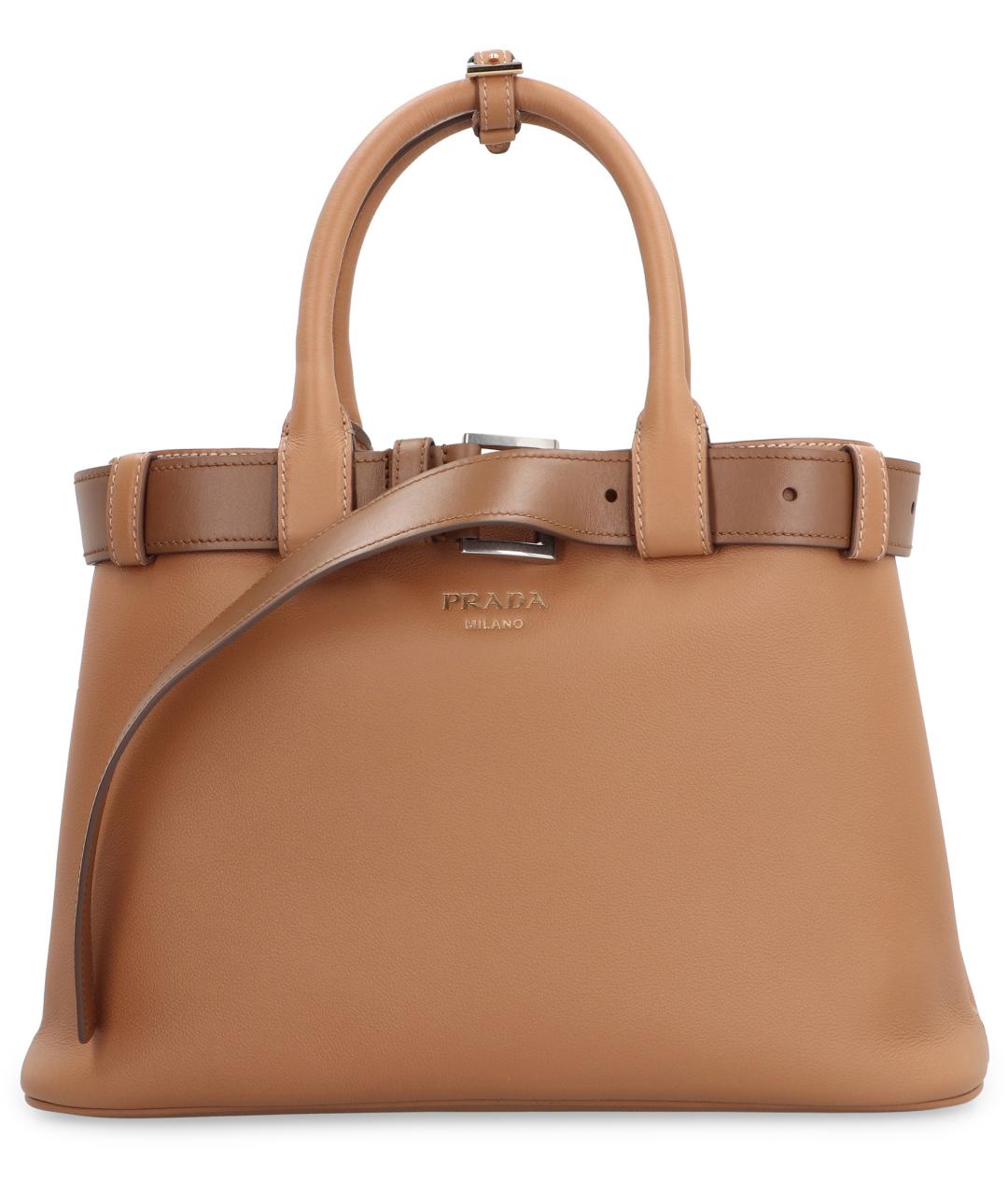 PRADA Коричневая кожаная сумка тоут, фото 2