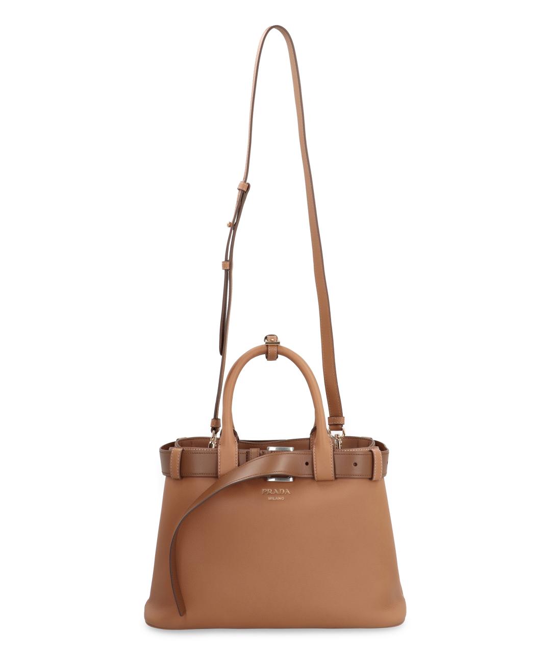 PRADA Коричневая кожаная сумка тоут, фото 5