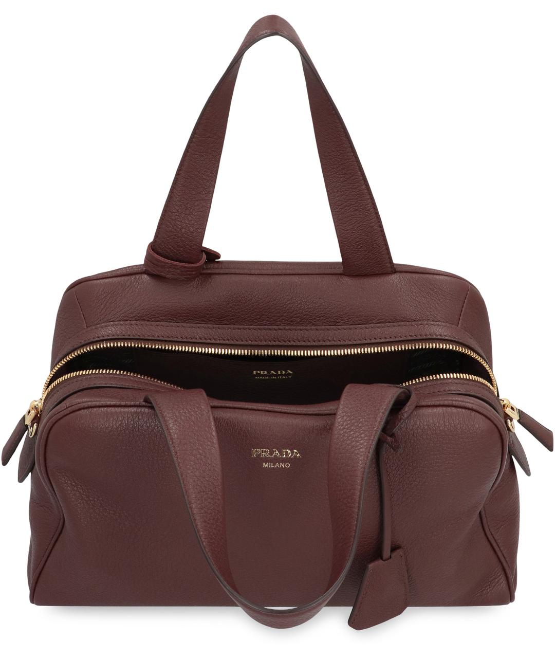 PRADA Коричневая кожаная сумка тоут, фото 6