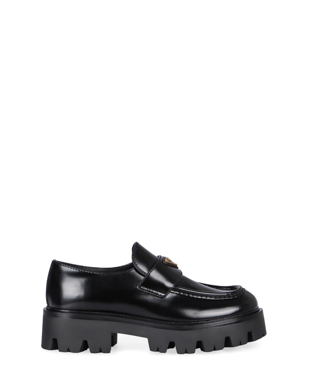 PRADA Черные кожаные лоферы, фото 1