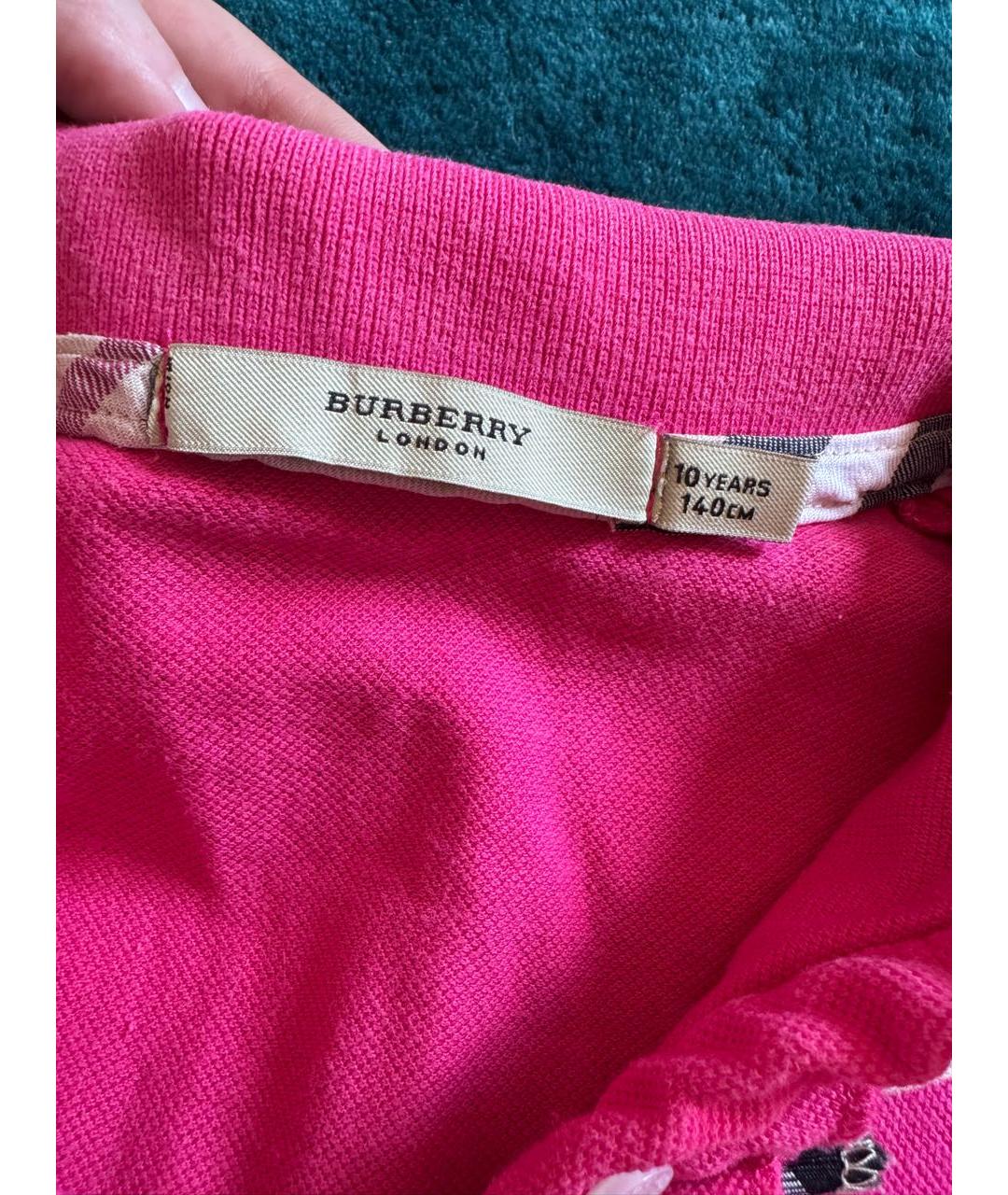 BURBERRY Розовый хлопковый детская футболка / топ, фото 2