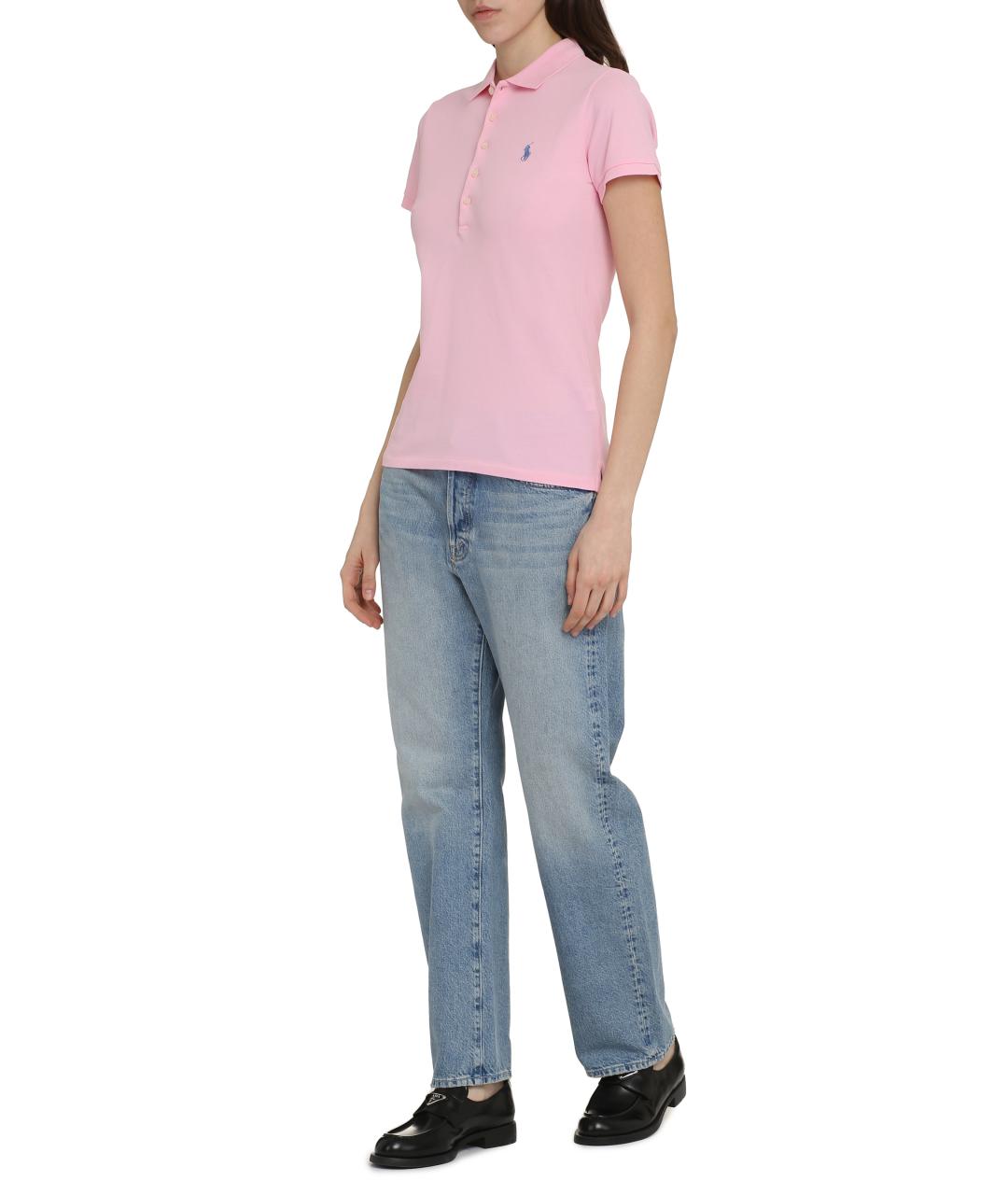 POLO RALPH LAUREN Розовая хлопковая футболка, фото 3