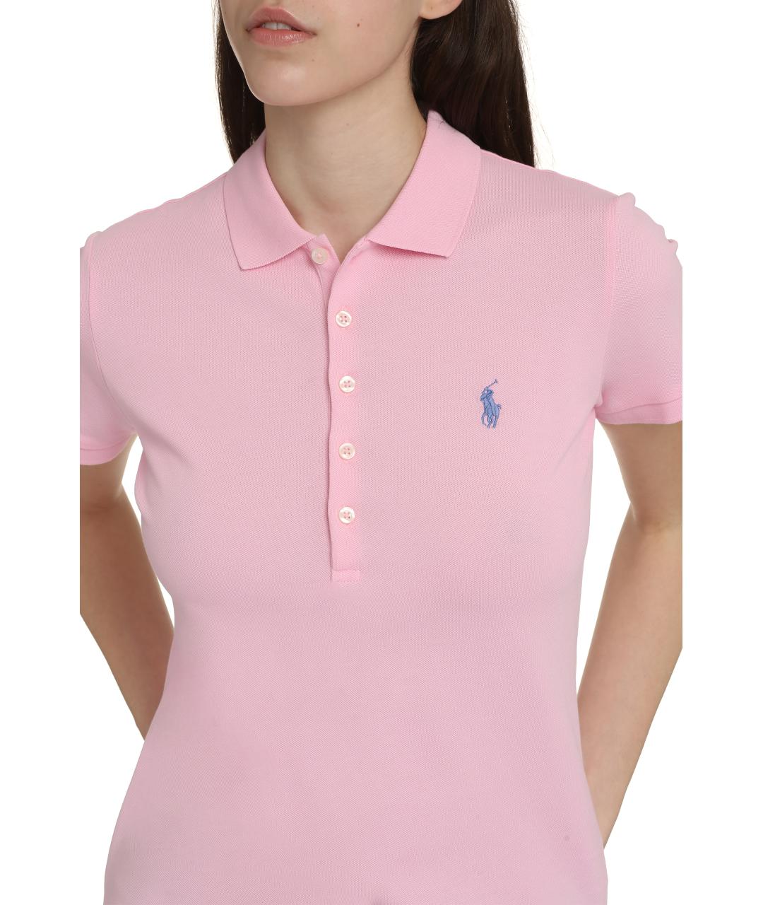 POLO RALPH LAUREN Розовая хлопковая футболка, фото 5