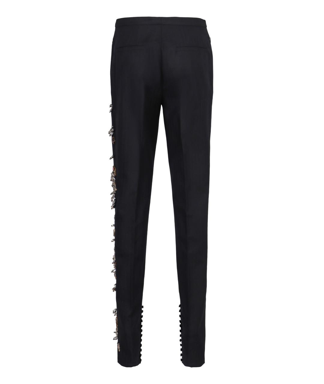 DRIES VAN NOTEN Черные шерстяные брюки узкие, фото 2