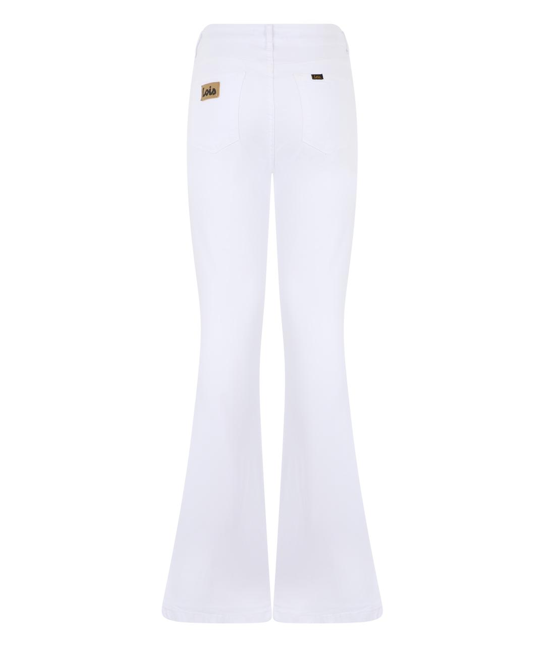 LOIS JEANS Белые хлопковые джинсы клеш, фото 2