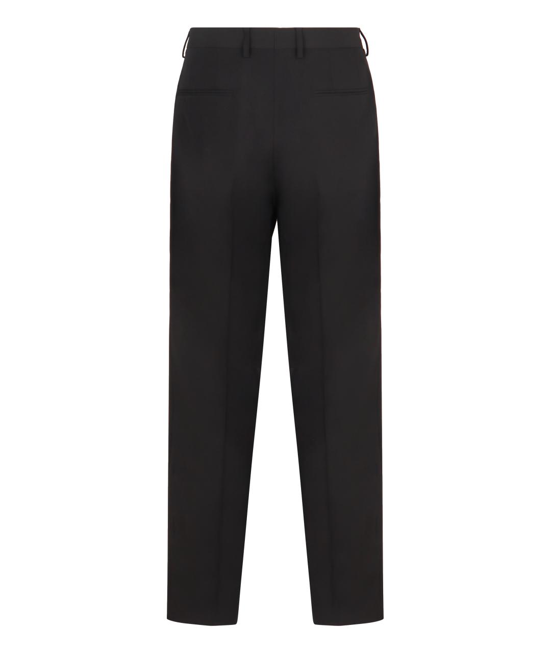 DRIES VAN NOTEN Черные шерстяные классические брюки, фото 2