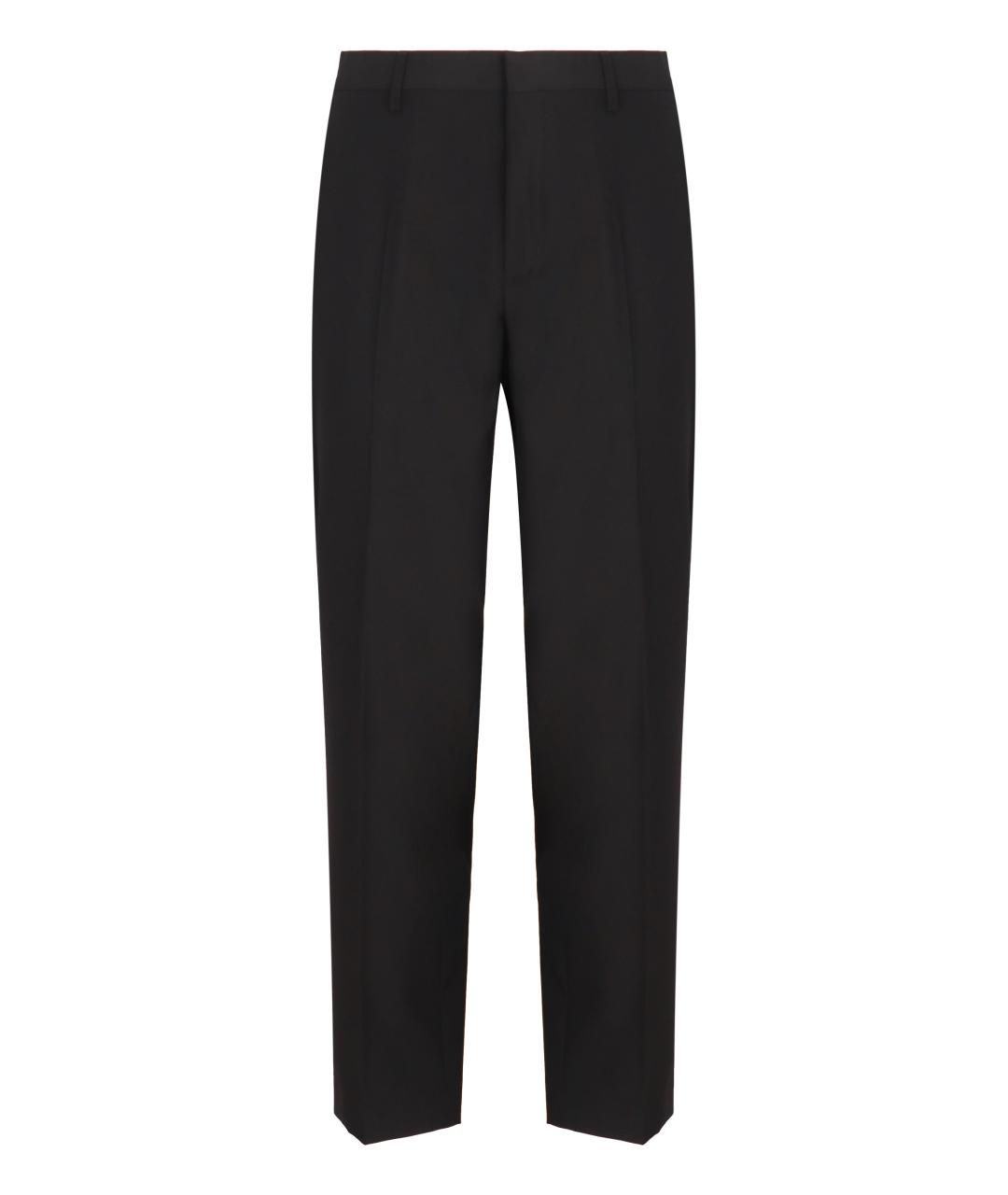 DRIES VAN NOTEN Черные шерстяные классические брюки, фото 1
