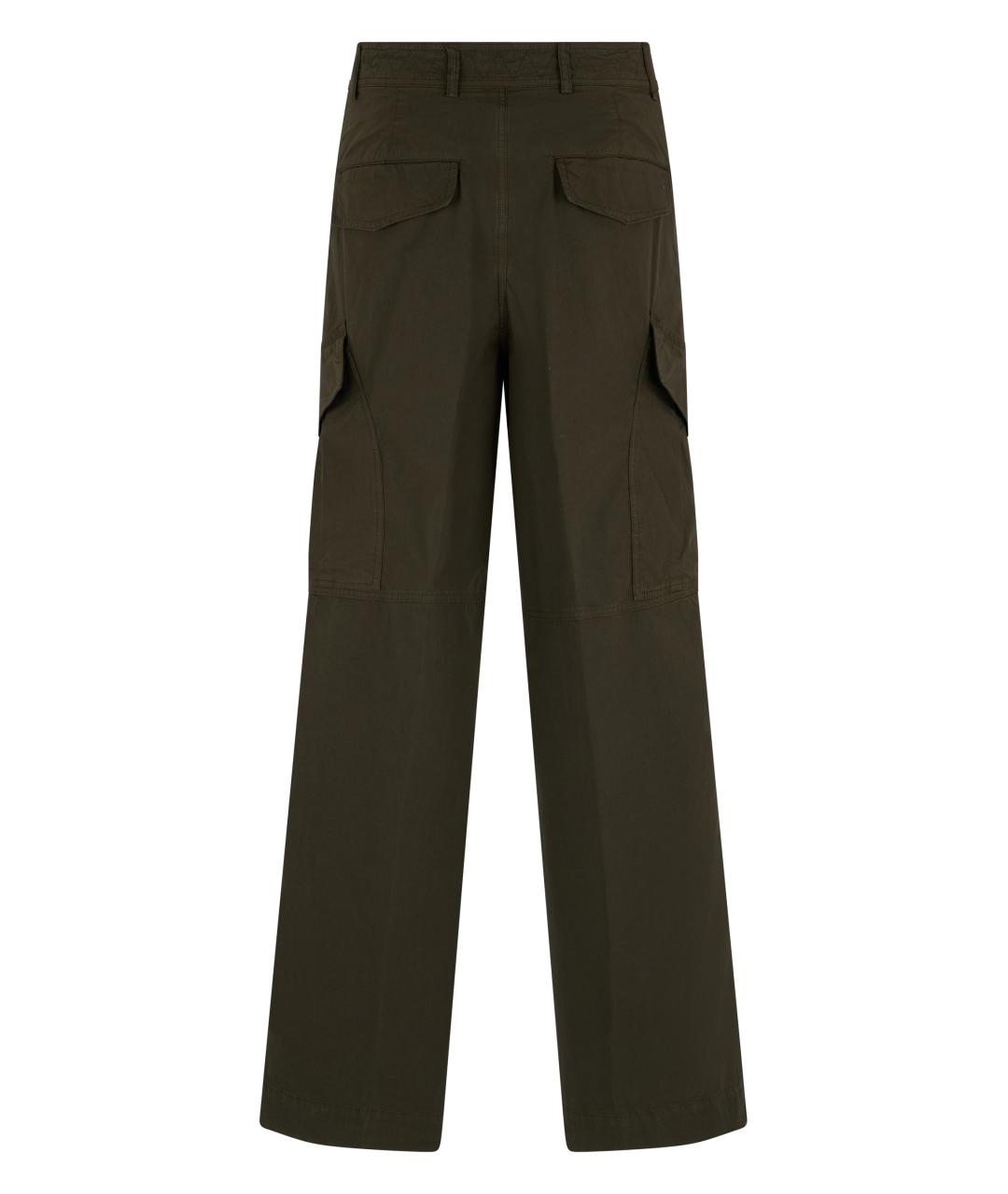 DRIES VAN NOTEN Зеленые хлопковые повседневные брюки, фото 2