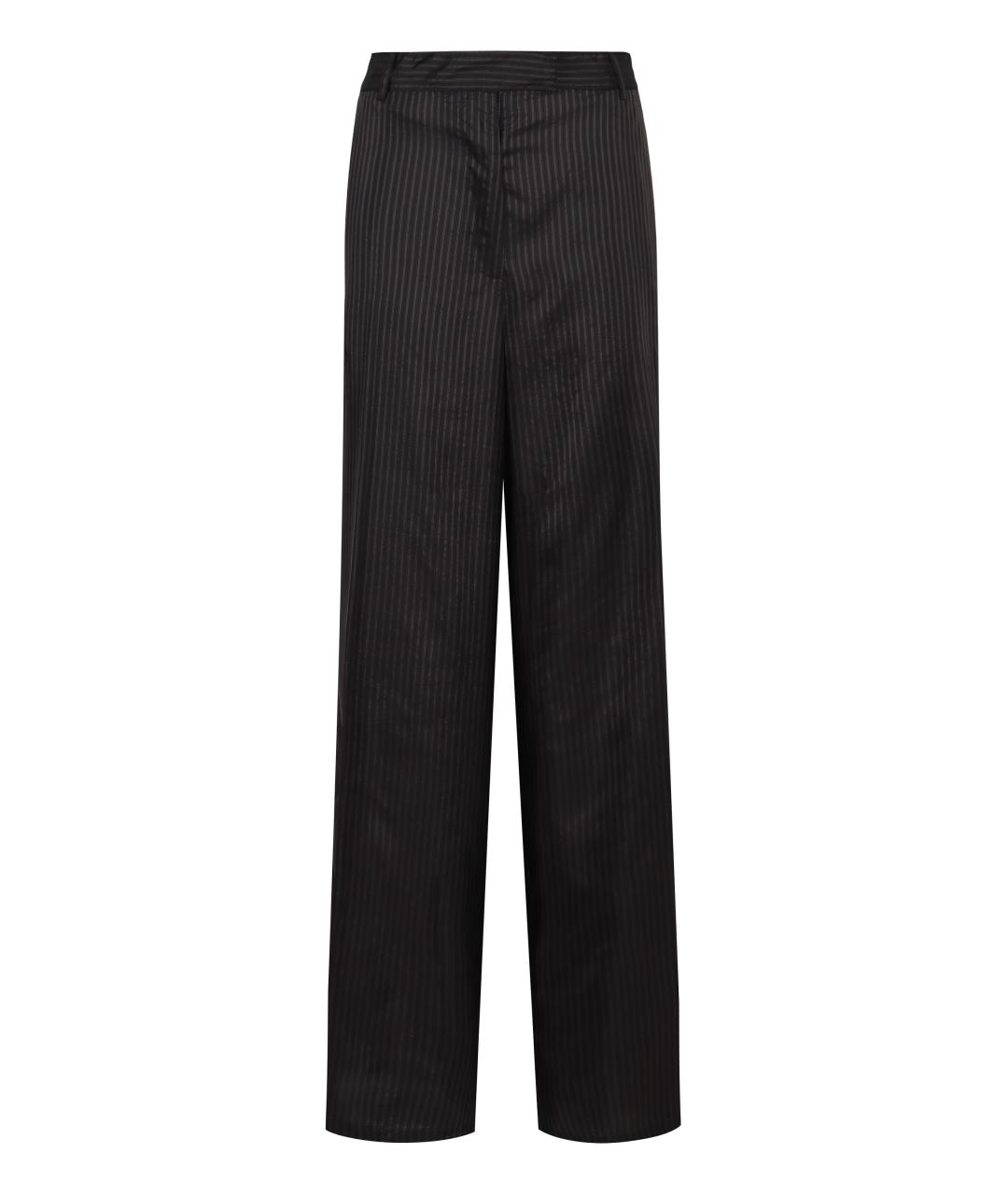 DRIES VAN NOTEN Черные вискозные прямые брюки, фото 1