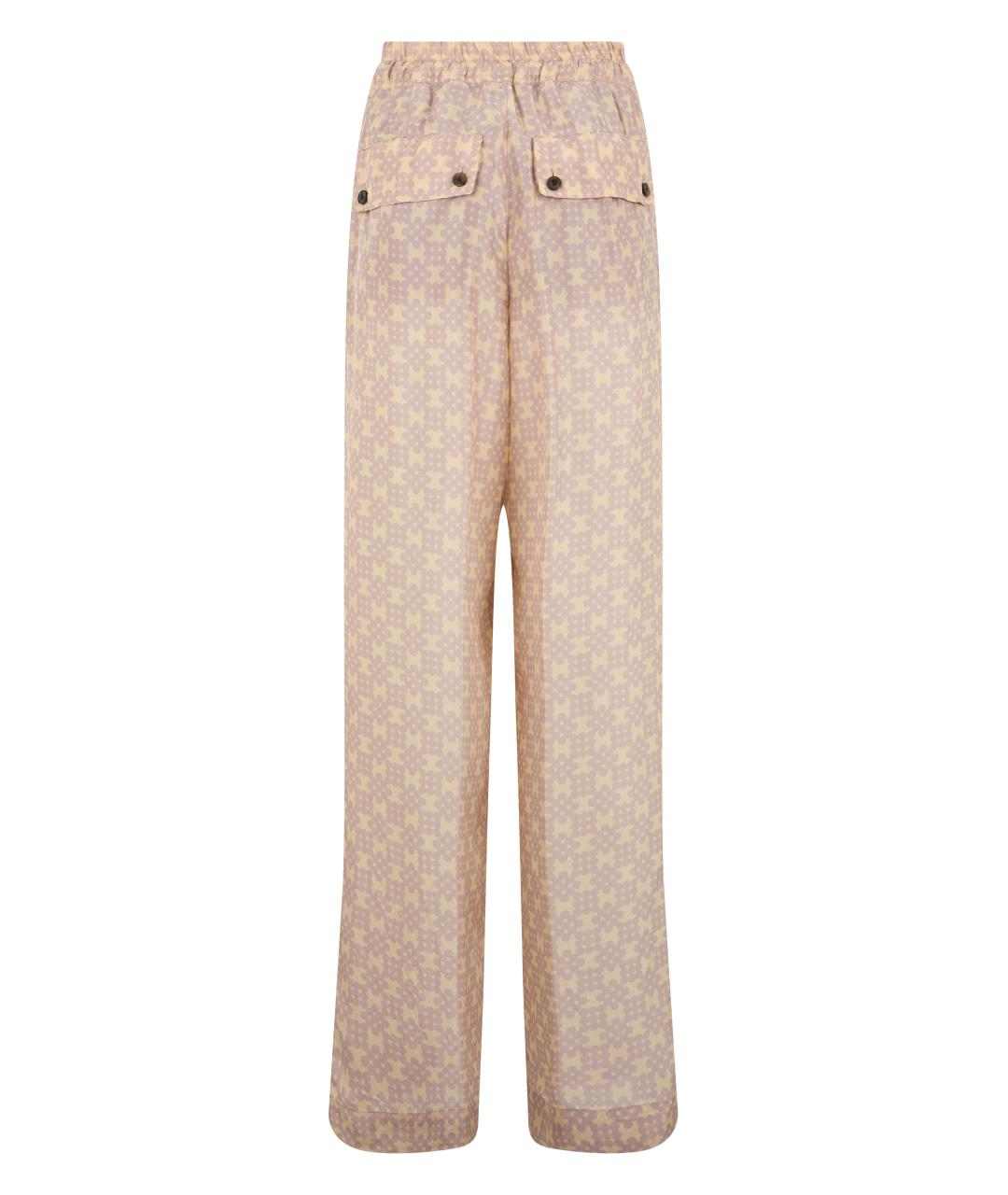 DRIES VAN NOTEN Бежевые шелковые повседневные брюки, фото 2