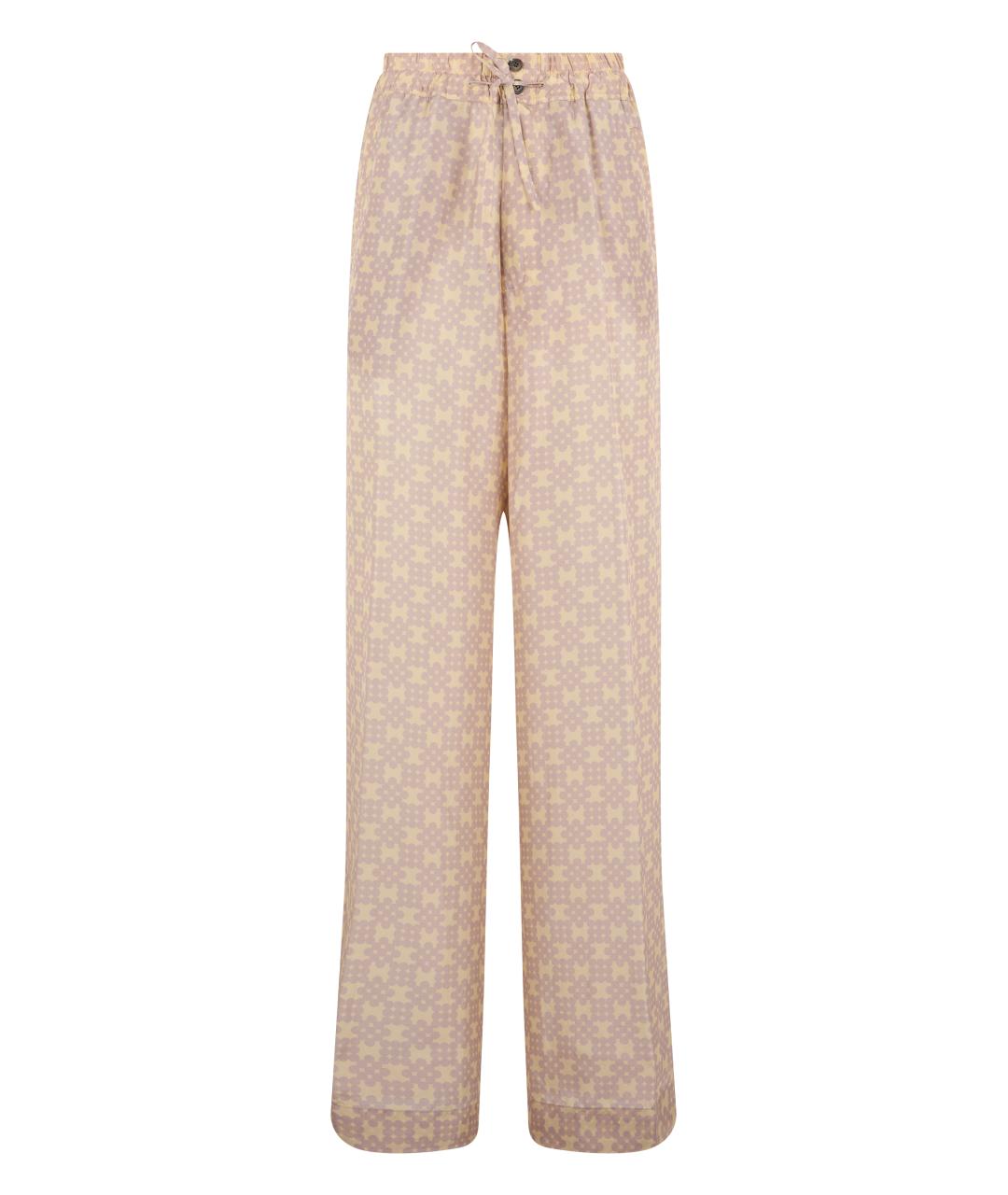 DRIES VAN NOTEN Бежевые шелковые повседневные брюки, фото 1