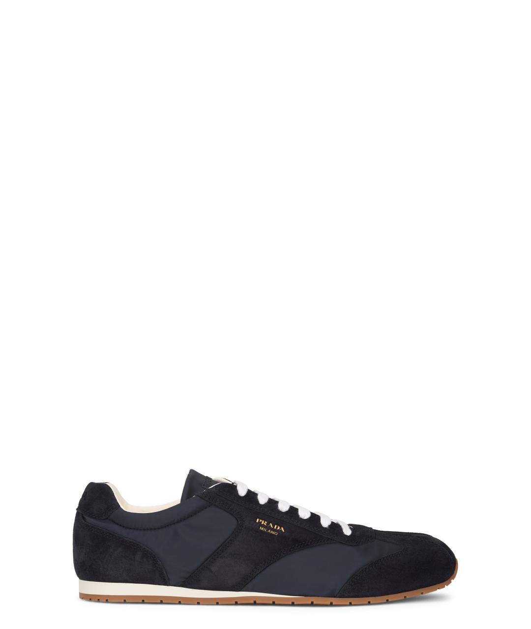 PRADA Синие синтетические низкие кроссовки / кеды, фото 1