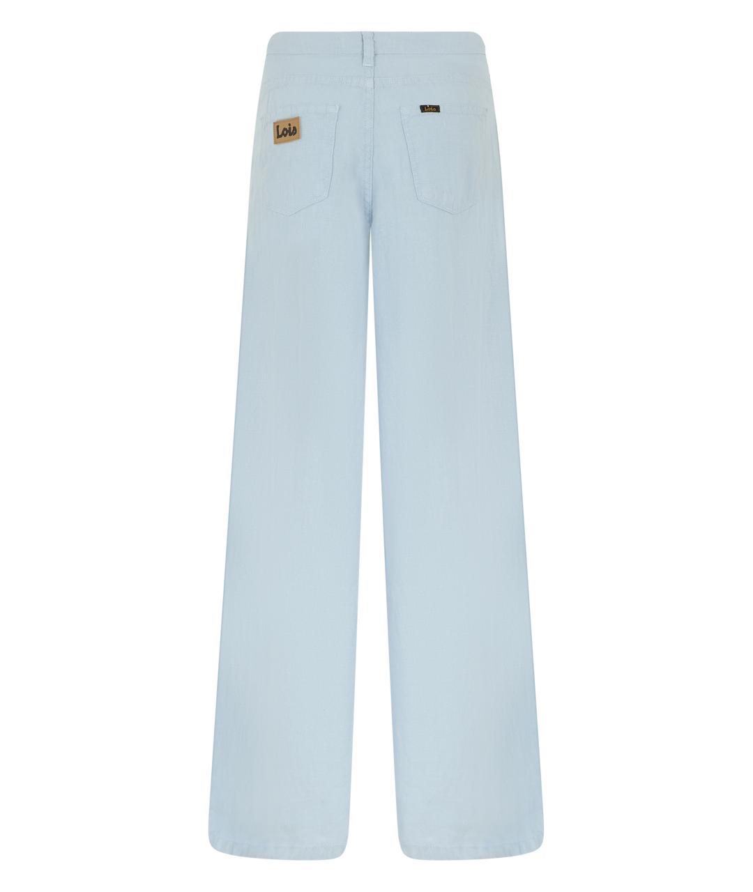 LOIS JEANS Голубые хлопковые брюки широкие, фото 2