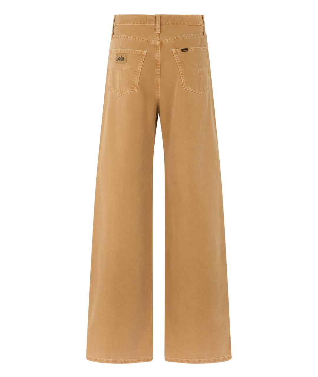 LOIS JEANS Бежевые хлопковые прямые джинсы, фото 2