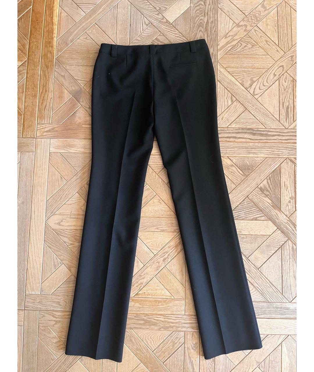 EMPORIO ARMANI Черные шерстяные прямые брюки, фото 2