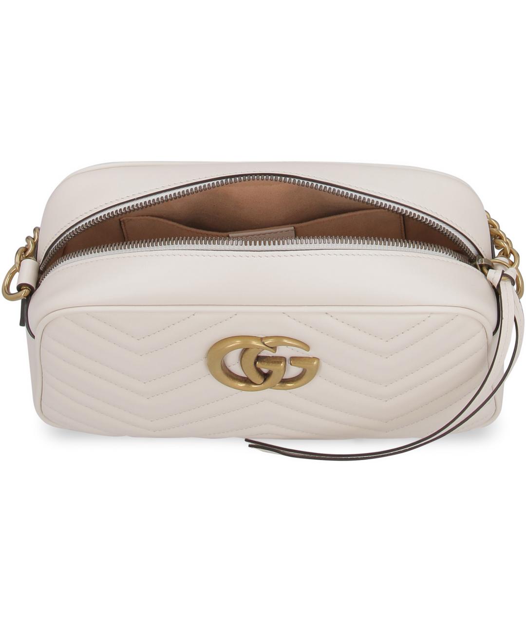 GUCCI Белая кожаная сумка через плечо, фото 6