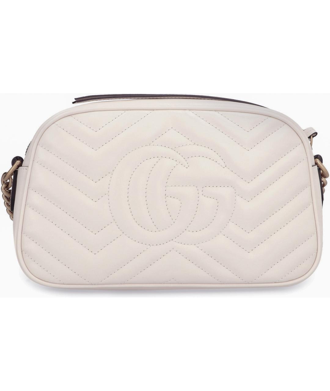 GUCCI Белая кожаная сумка через плечо, фото 4