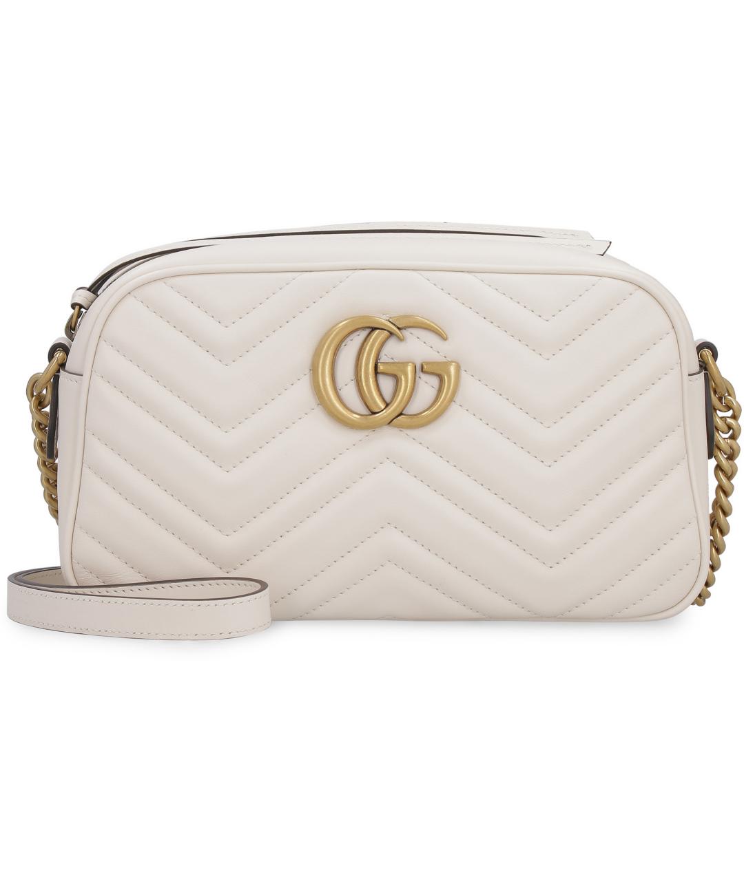GUCCI Белая кожаная сумка через плечо, фото 2