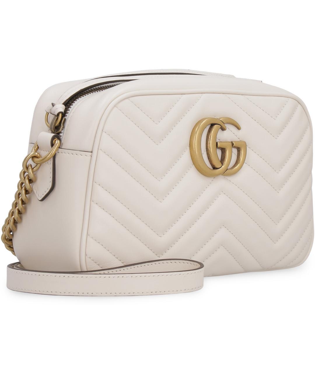 GUCCI Белая кожаная сумка через плечо, фото 3