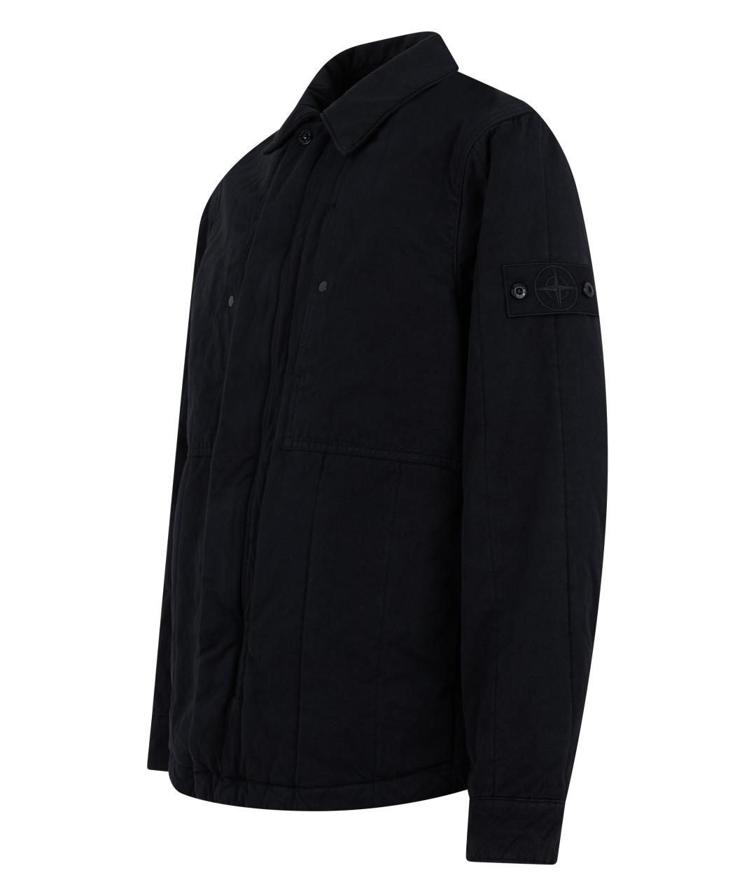 STONE ISLAND Черная хлопковая куртка, фото 3