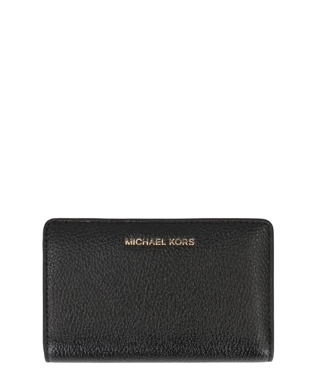 MICHAEL MICHAEL KORS Черный кожаный кошелек, фото 1